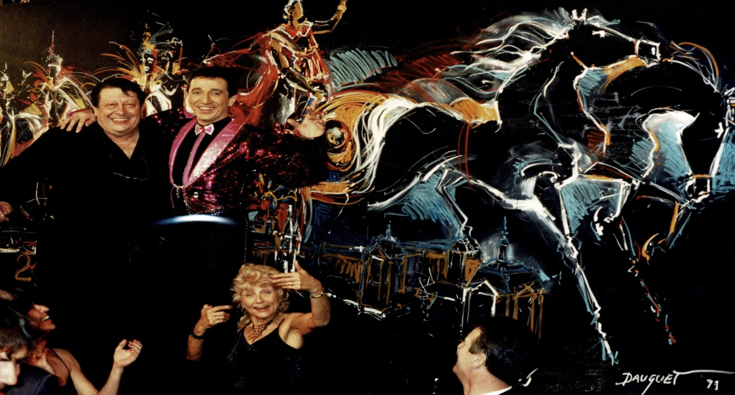 Dauguet et Jan Jan devant la fresque